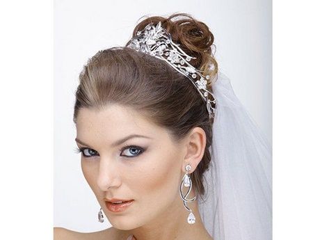Penteados para noivas com véu e tiara
